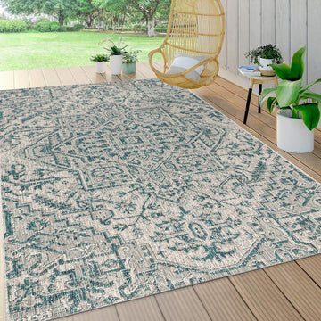 Estrella Bohemian Medallion Textured Weave Indoor/outdoor Area Rug